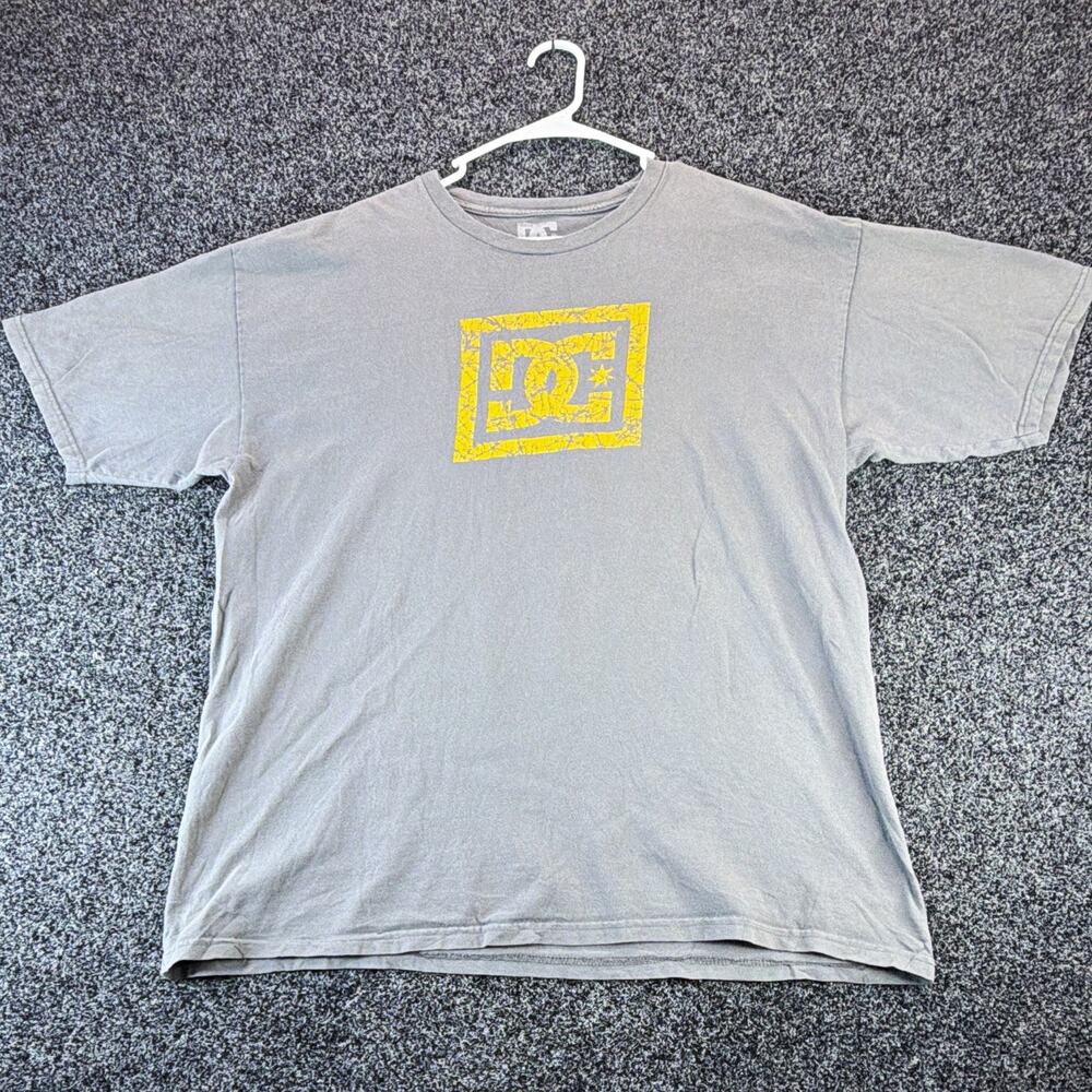DC Men's Gray Graphic Logo Crew Neck Short Sleeve Cotton Knit T-Shirt XL